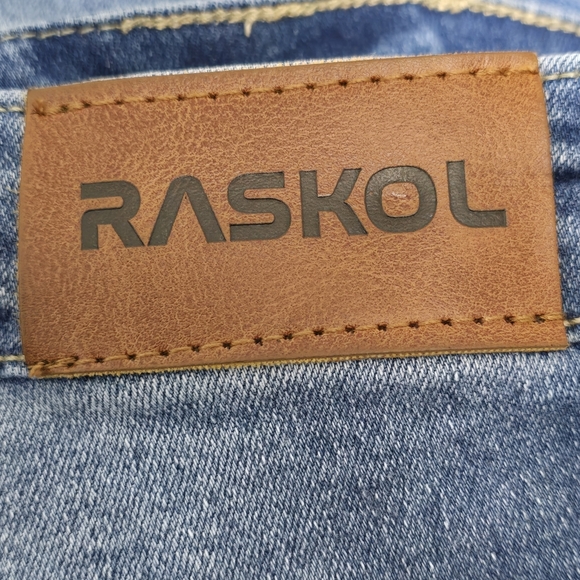 RASKOL Unisex Blue Performance Enhancing Demin Straight Leg Gym JANTS Size 28x30 - Picture 5 of 7